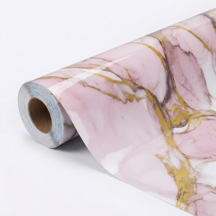 Revestimiento Simil Marmol En Rollo - Rosado